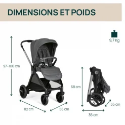 Poussette bellagio black satin