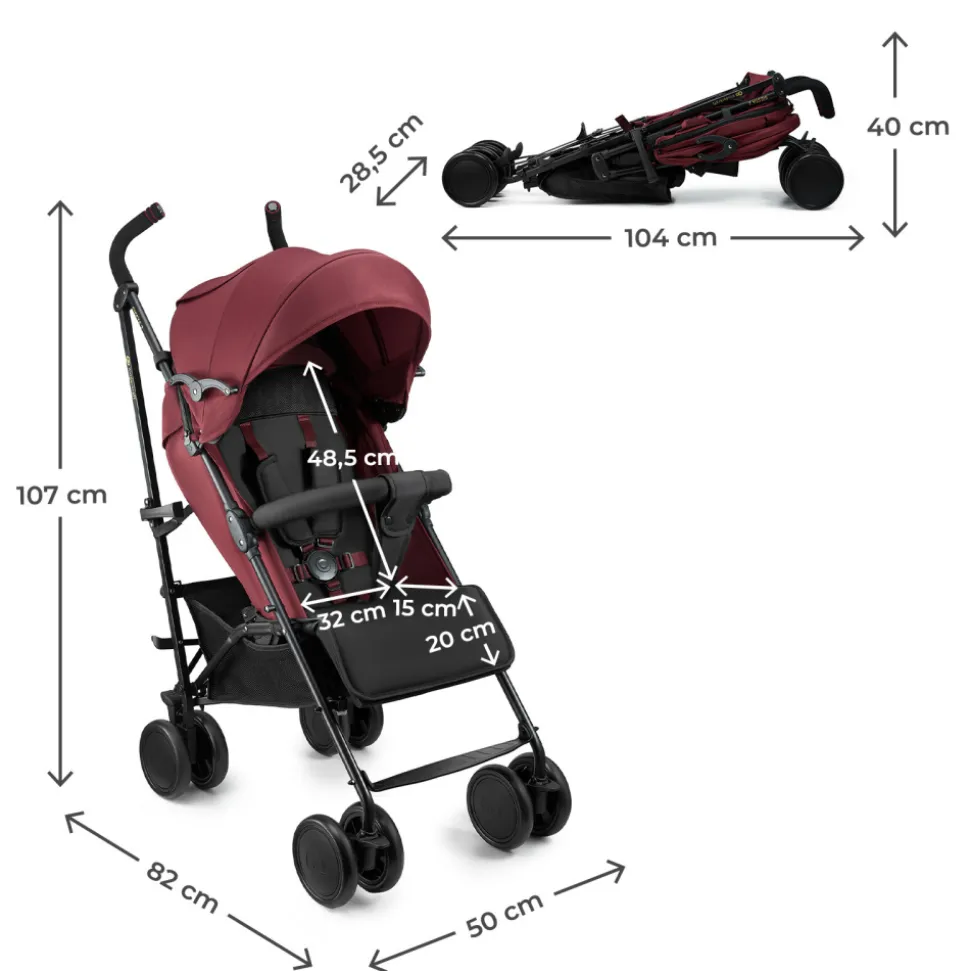 Poussette canne siesta 2 dark ruby
