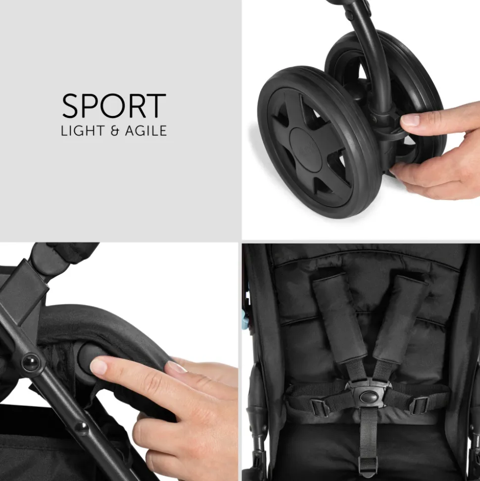 Poussette canne sport blue