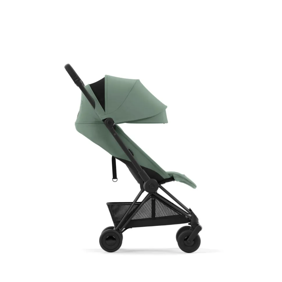 Poussette compacte coya leaf green châssis matt black