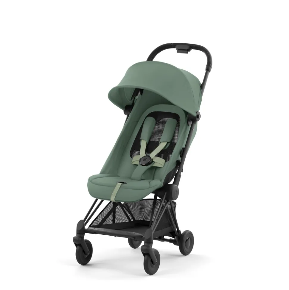 Poussette compacte coya leaf green châssis matt black