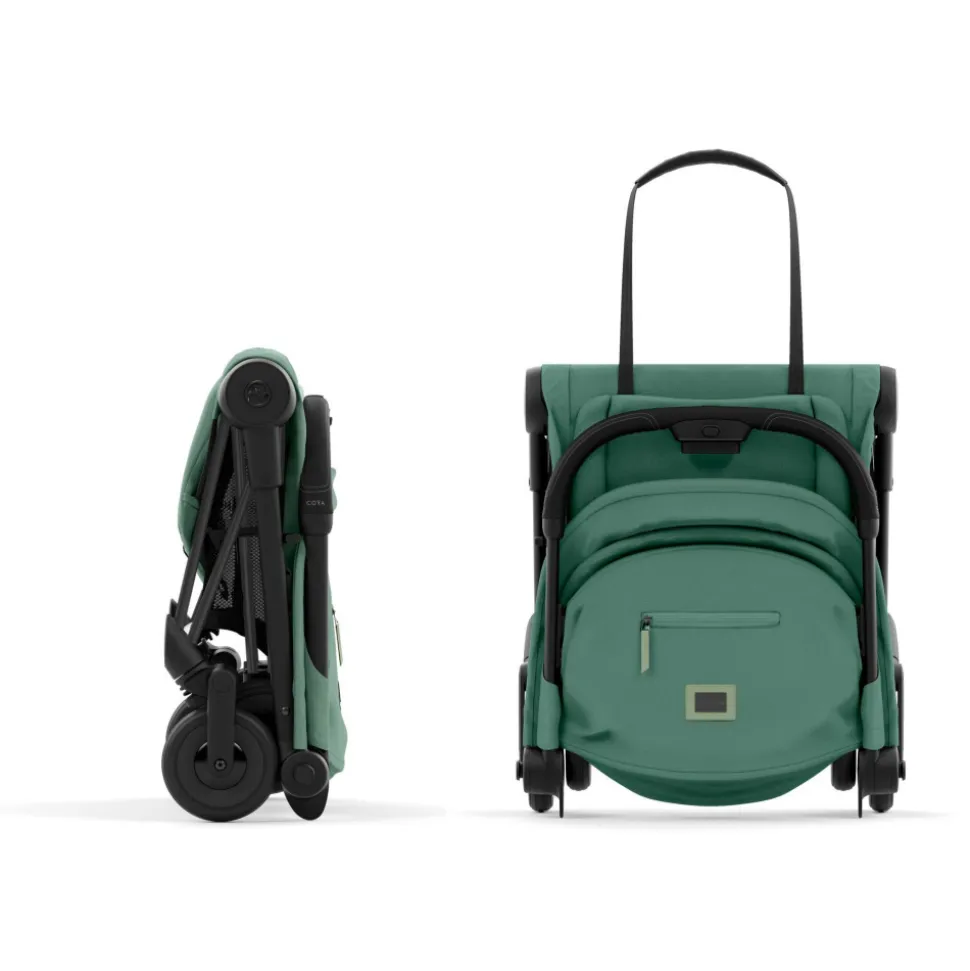 Poussette compacte coya leaf green châssis matt black
