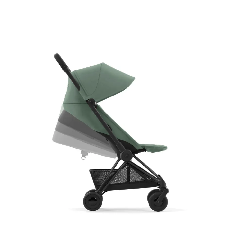 Poussette compacte coya leaf green châssis matt black