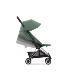 Poussette compacte coya leaf green châssis rosegold