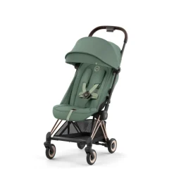 Poussette compacte coya leaf green châssis rosegold