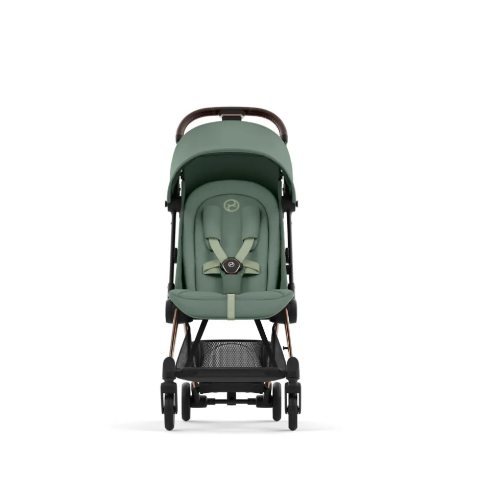 Poussette compacte coya leaf green châssis rosegold