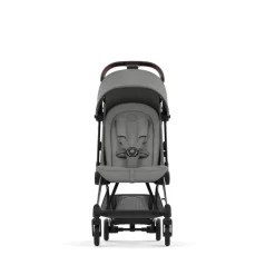 Poussette compacte coya mirage grey châssis chrome brown