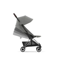 Poussette compacte coya mirage grey châssis chrome brown