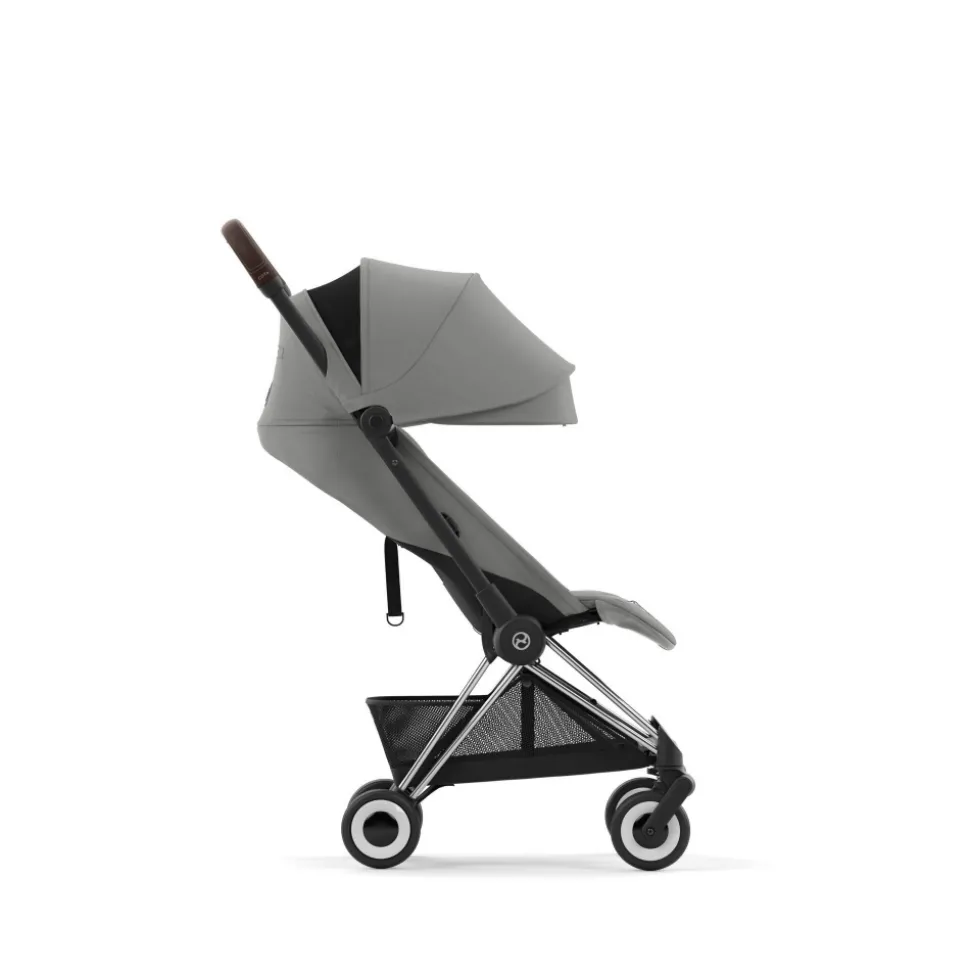 Poussette compacte coya mirage grey châssis rosegold