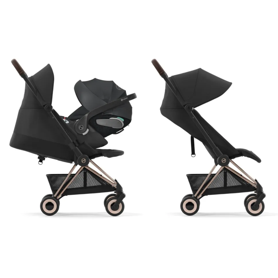 Poussette compacte coya mirage grey châssis rosegold