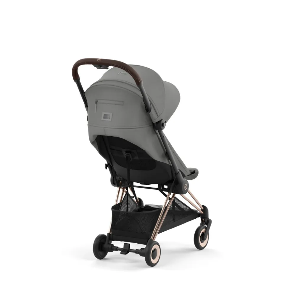 Poussette compacte coya mirage grey châssis rosegold