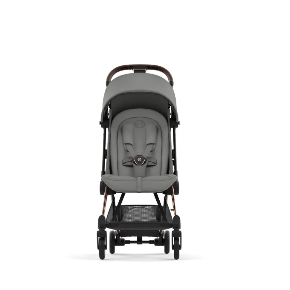 Poussette compacte coya mirage grey châssis rosegold