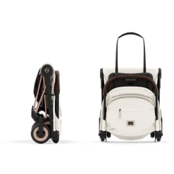 Poussette compacte coya off white châssis rosegold