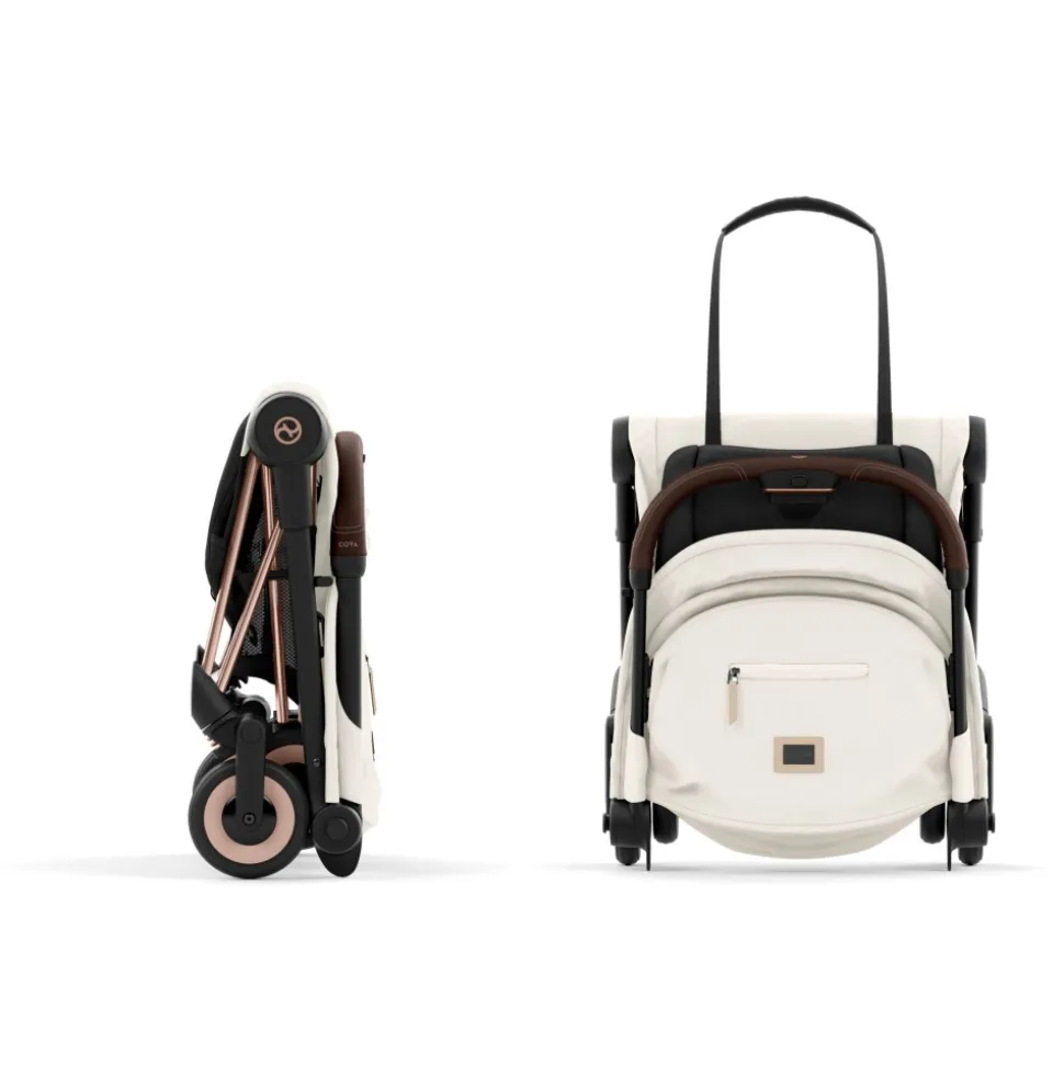 Poussette compacte coya off white châssis rosegold