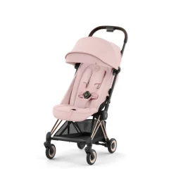 Poussette compacte coya peach pink châssis rosegold