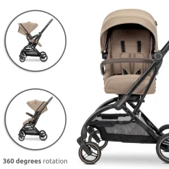 Poussette compacte makaya rotative 360° vert