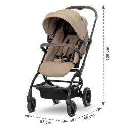 Poussette compacte makaya rotative 360° beige