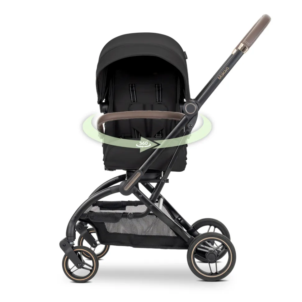 Poussette compacte makaya rotative 360° noir