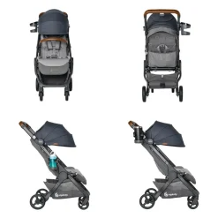 Poussette compacte metro+ deluxe gris bleu