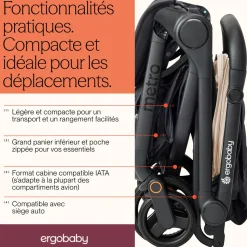 Poussette compacte metro 3 natural beige