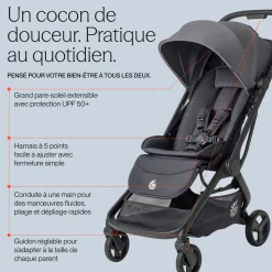 Poussette compacte metro 3 natural beige