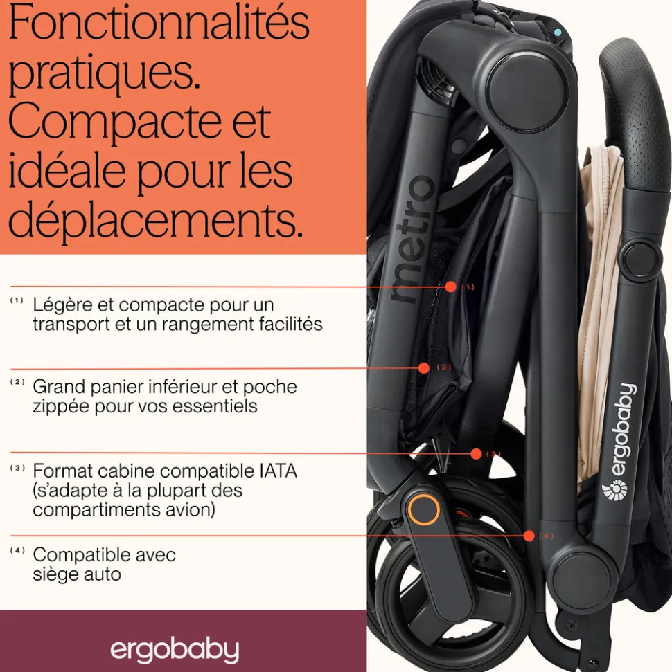 Poussette compacte metro 3 onyx black