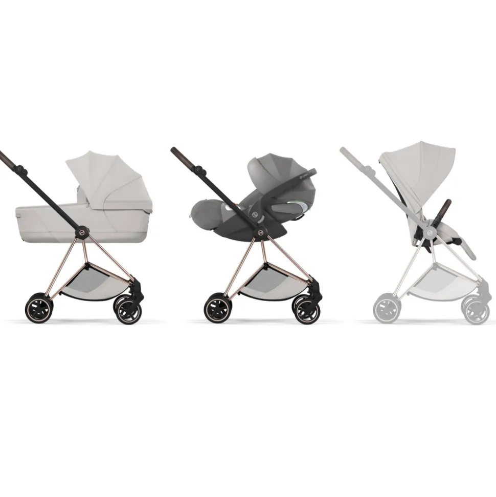 Poussette compacte mios 4 city grey châssis rosegold