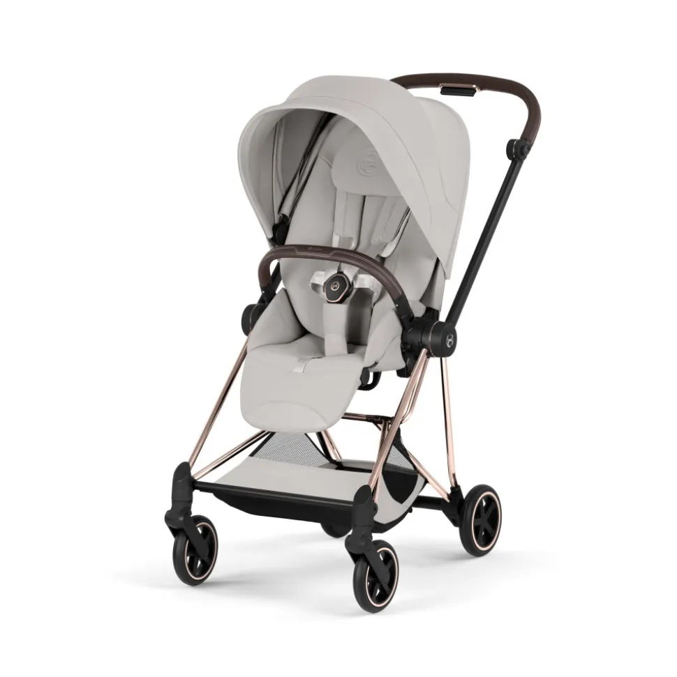 Poussette compacte mios 4 city grey châssis rosegold