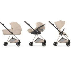 Poussette compacte mios 4 cozy beige châssis rosegold