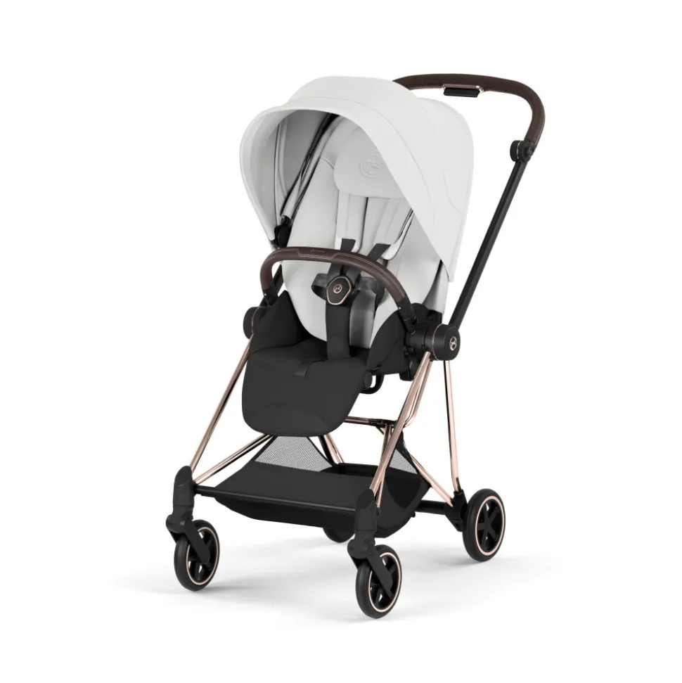 Poussette compacte mios 4 off white châssis rosegold