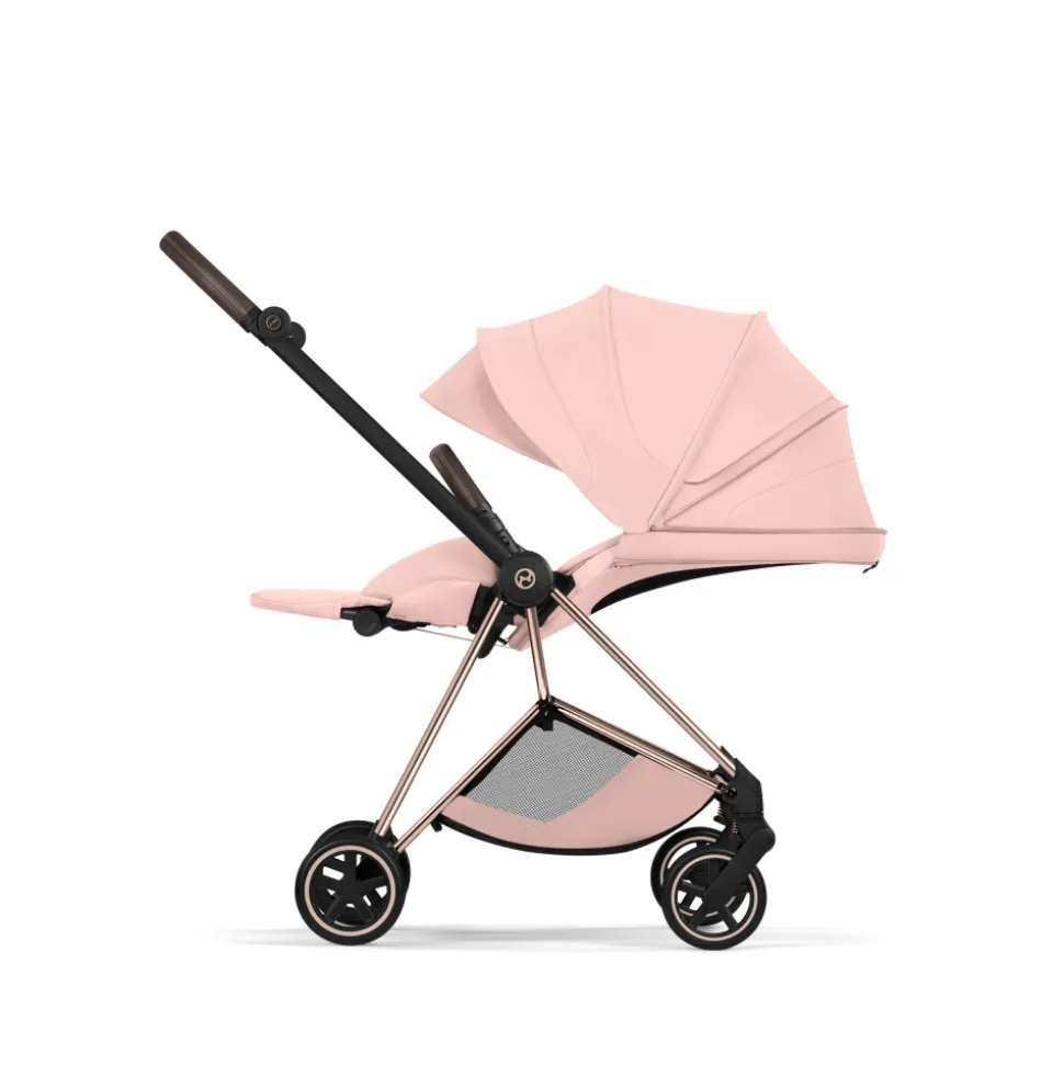 Poussette compacte mios 4 peach pink châssis rosegold