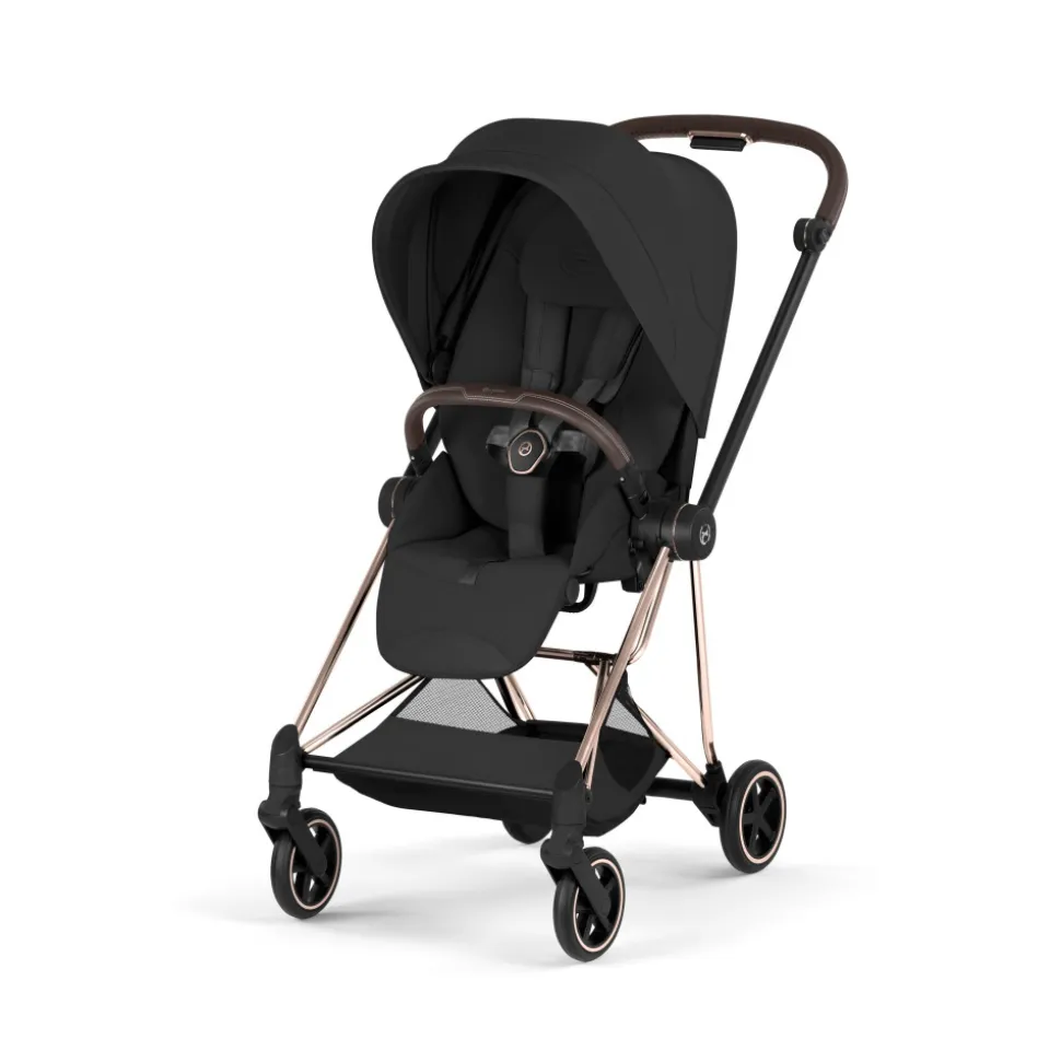 Poussette compacte mios 4 sepia black châssis rosegold