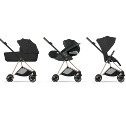 Poussette compacte mios 4 sepia black châssis rosegold