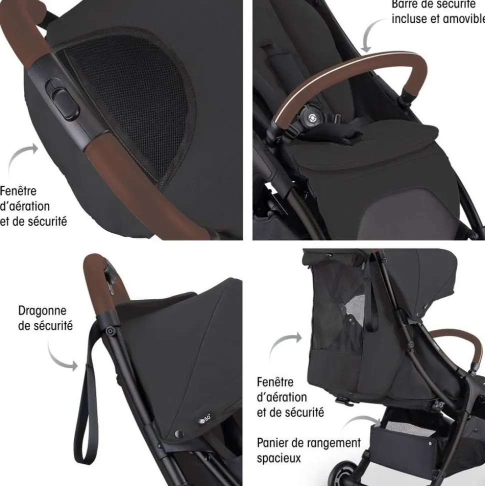 Poussette compacte stroll-lite noir