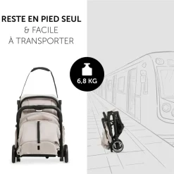 Poussette compacte travel n care beige + coque drive n care + adaptateurs