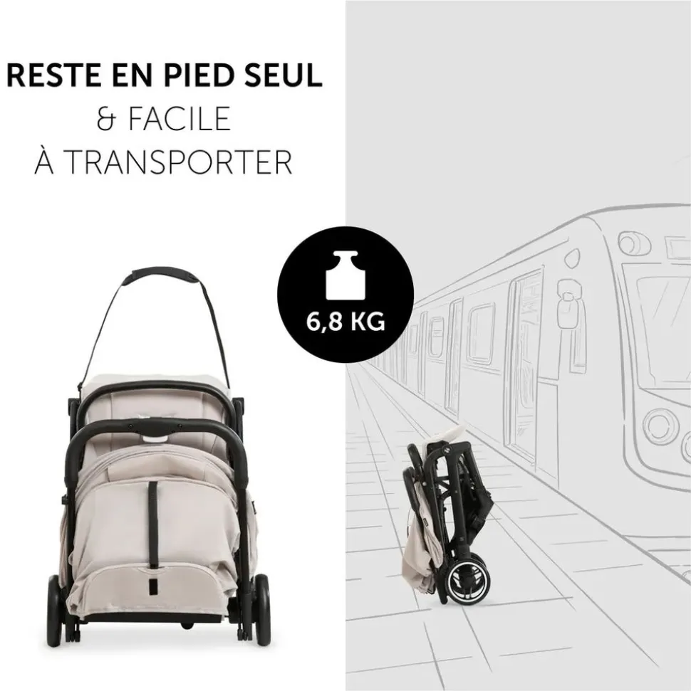 Poussette compacte travel n care beige + coque drive n care + adaptateurs