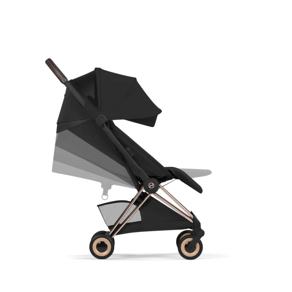 Poussette compacte voyage coya 2 style châssis chrome sepia black