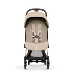 Poussette compacte voyage coya 2 style châssis rosegold cozy beige