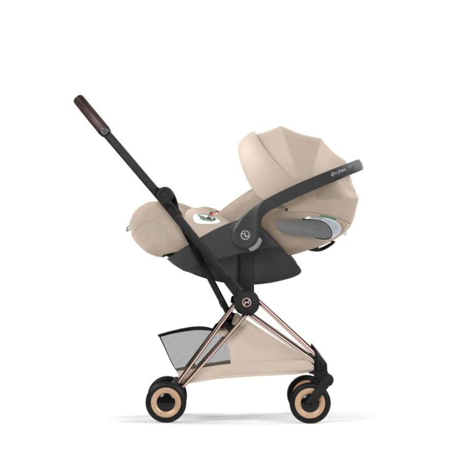 Poussette compacte voyage coya 2 style châssis rosegold cozy beige