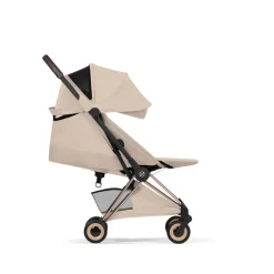 Poussette compacte voyage coya 2 style châssis rosegold cozy beige