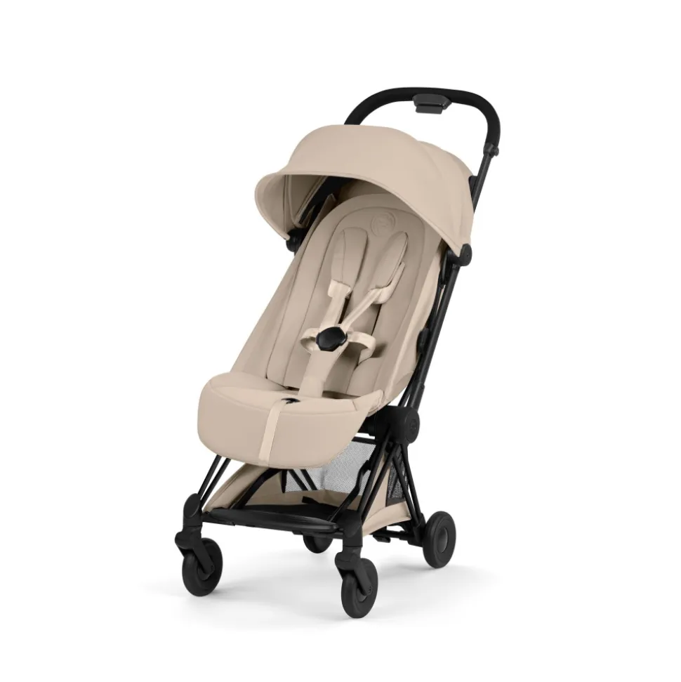 Poussette compacte voyage coya 2 style châssis matt black cozy beige