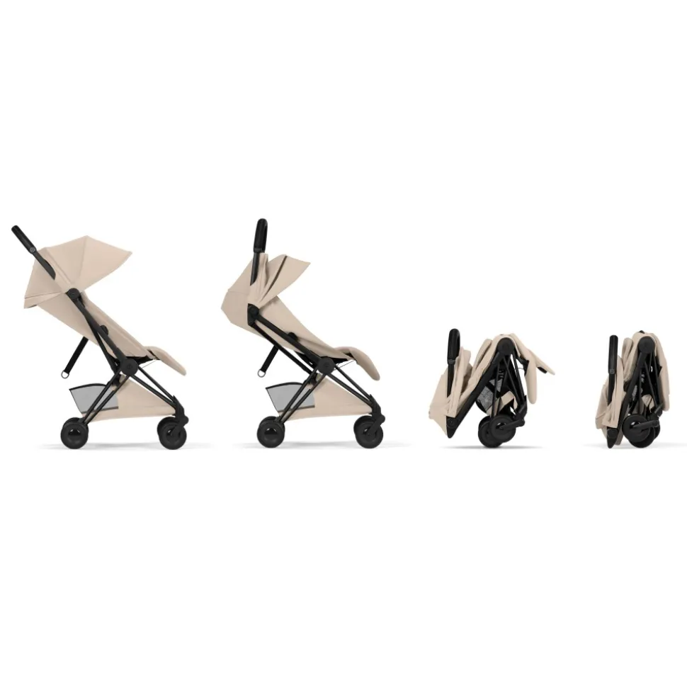 Poussette compacte voyage coya 2 style châssis matt black cozy beige