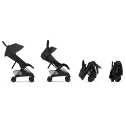 Poussette compacte voyage coya 2 style châssis matt black sepia black
