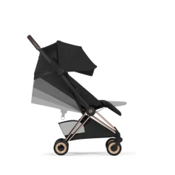 Poussette compacte voyage coya 2 style châssis rosegold sepia black