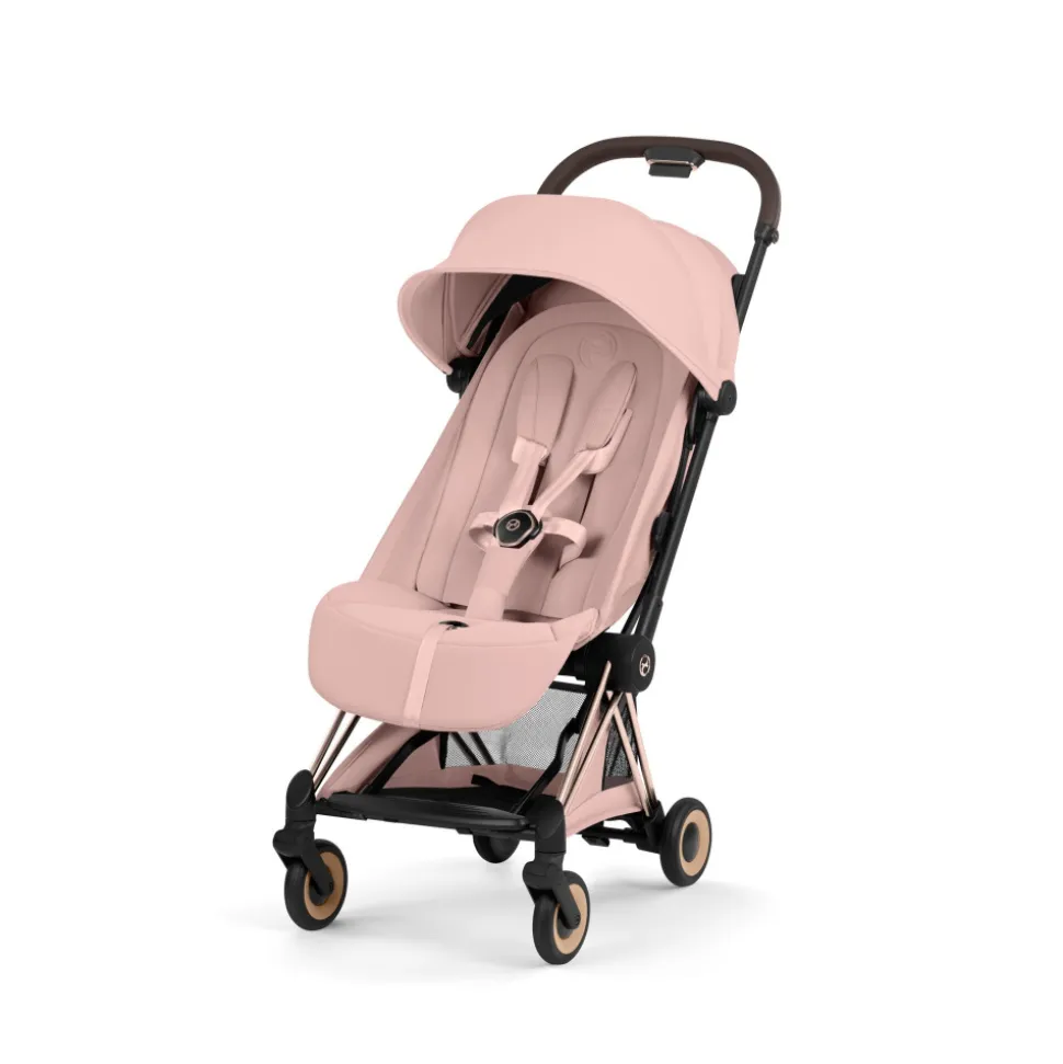 Poussette compacte voyage coya 2 style châssis rosegold peach pink