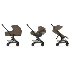 Poussette compacte voyage coya 2 confort châssis matt black coconut brown