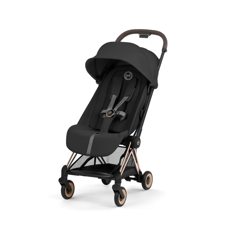 Poussette compacte voyage coya 2 confort châssis rosegold sepia black