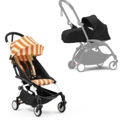 Poussette complète yoyo 3 châssis blanc pack 0+ et 6+ capri / noir