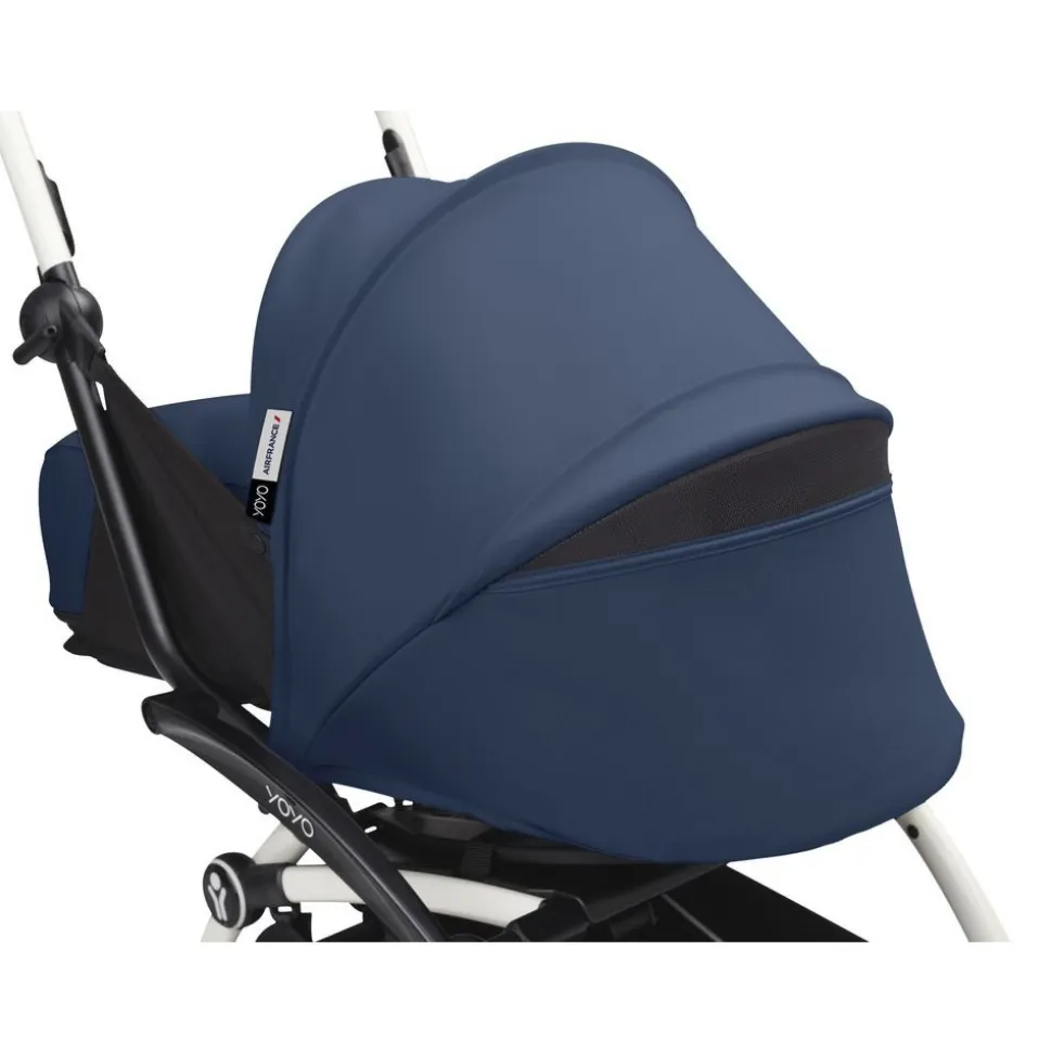 Poussette complète yoyo 3 châssis noir pack 0+ et 6+ bleu air france