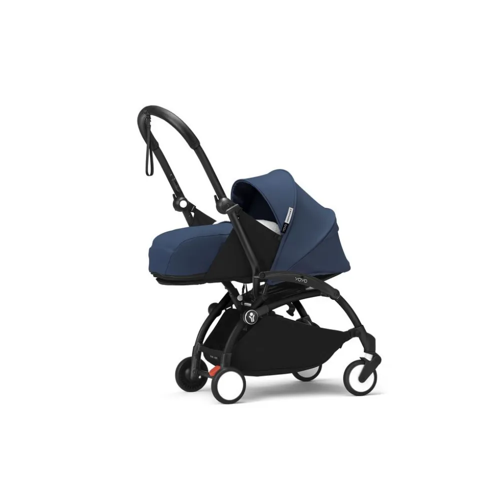 Poussette complète yoyo 3 châssis noir pack 0+ et 6+ bleu air france